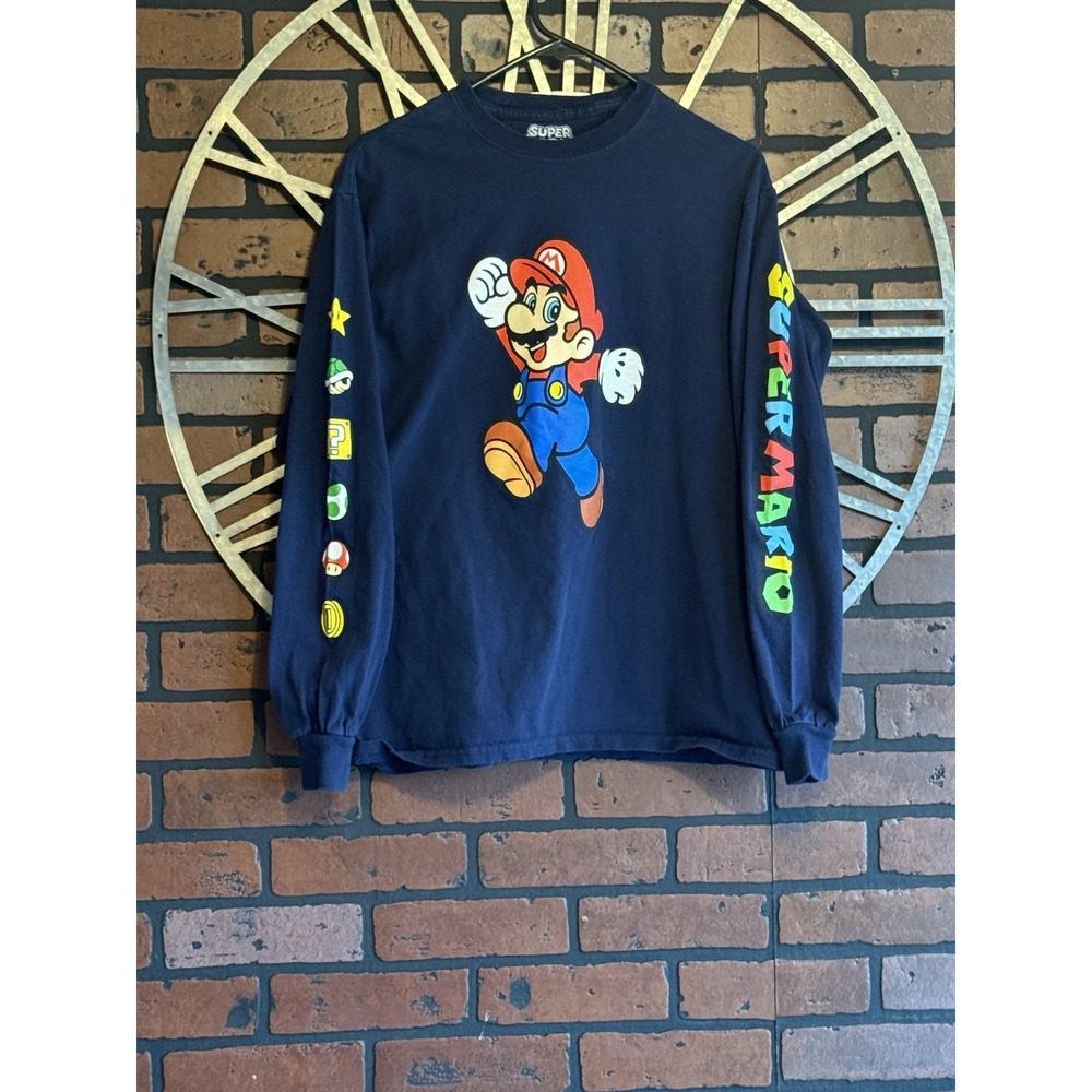 Men's Nintendo Super Mario Long Sleeve T-Shirt Size M